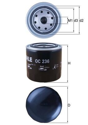 MAHLE ORIGINAL OC 236 Číslo výrobce: 78758740. EAN: 4009026033463.