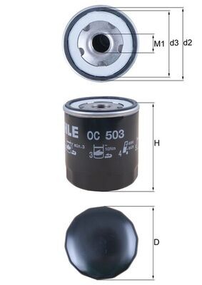 MAHLE ORIGINAL OC 503 Číslo výrobce: 76832265. EAN: 4009026505991.