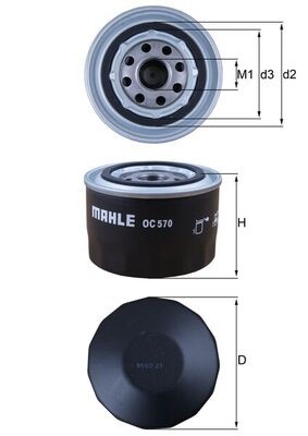 MAHLE ORIGINAL OC 570 Číslo výrobce: 70355150. EAN: 4009026511671.