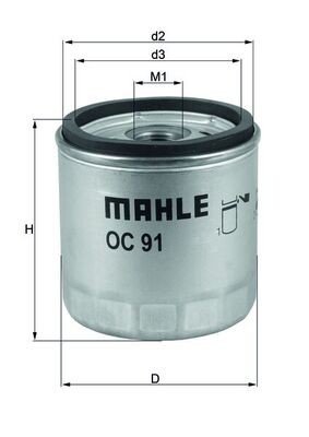 MAHLE ORIGINAL OC 91D1 Číslo výrobce: 76543763. EAN: 4009026304594.