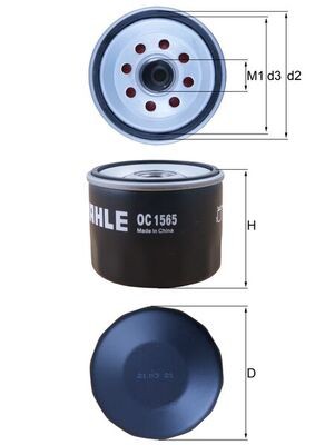 MAHLE ORIGINAL OC 1565 Číslo výrobce: 72521143. EAN: 4057635187190.