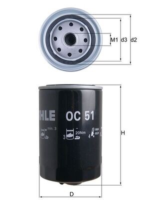 MAHLE ORIGINAL OC 51 Číslo výrobce: 77844681. EAN: 4009026028940.
