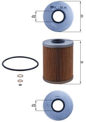 MAHLE ORIGINAL OX 68D Číslo výrobce: 72547538. EAN: 4009026000762.
