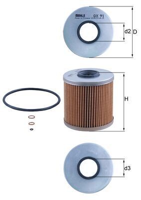 MAHLE ORIGINAL OX 91D Číslo výrobce: 72547544. EAN: 4009026002384.
