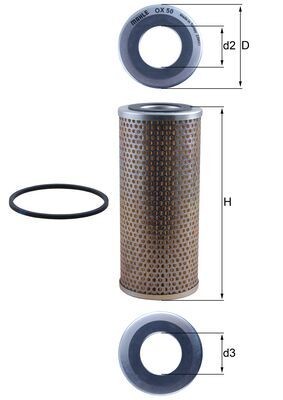 MAHLE ORIGINAL OX 50D Číslo výrobce: 72553292. EAN: 4009026001196.
