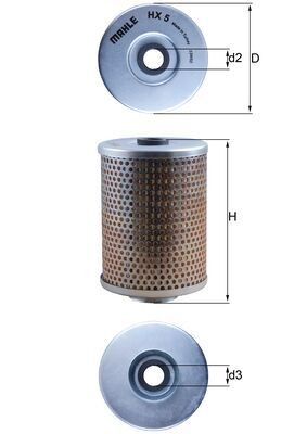 MAHLE ORIGINAL HX 5 Číslo výrobce: 72553638. EAN: 4009026001301.