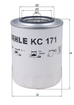 MAHLE ORIGINAL KC 171 Číslo výrobce: 76831168. EAN: 4009026503560.