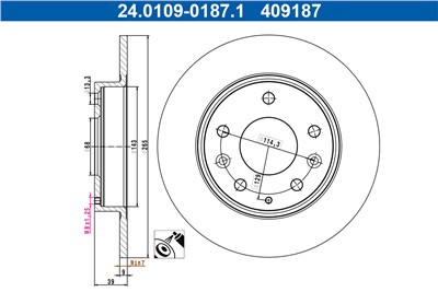 ATE 24.0109-0187.1 Číslo výrobce: 409187. EAN: 4006633495707.