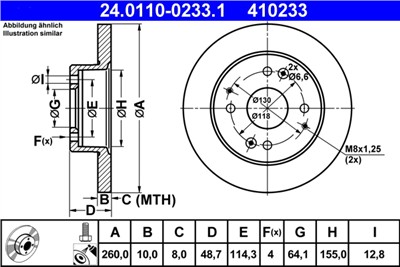 ATE 24.0110-0233.1 Číslo výrobce: 410233. EAN: 4006633071451.