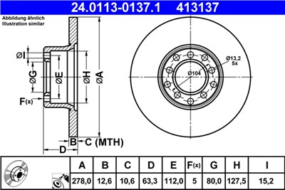 ATE 24.0113-0137.1 Číslo výrobce: 413137. EAN: 4006633056212.