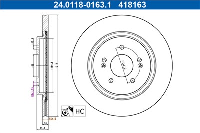 ATE 24.0118-0163.1 Číslo výrobce: 418163. EAN: 4006633468817.