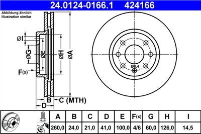 ATE 24.0124-0166.1 Číslo výrobce: 424166. EAN: 4006633097468.
