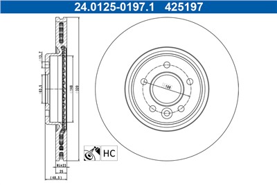 ATE 24.0125-0197.1 Číslo výrobce: 425197. EAN: 4006633346191.