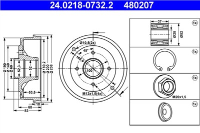 ATE 24.0218-0732.2 Číslo výrobce: 480207. EAN: 4006633307154.