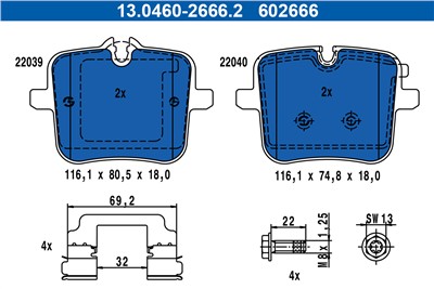 ATE 13.0460-2666.2 Číslo výrobce: 602666. EAN: 4006633498470.