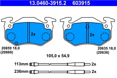 ATE 13.0460-3915.2 Číslo výrobce: 603915. EAN: 4006633123235.