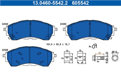 ATE 13.0460-5542.2 Číslo výrobce: 605542. EAN: 4006633469838.