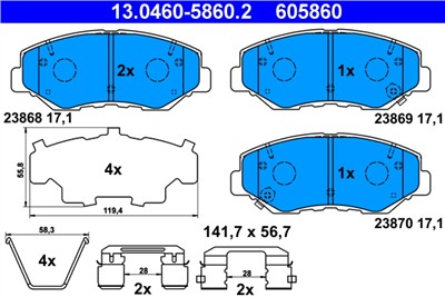 ATE 13.0460-5860.2 Číslo výrobce: 605860. EAN: 4006633312462.