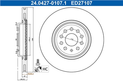 ATE 24.0427-0107.1 Číslo výrobce: ED27107. EAN: 4006633506007.