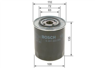BOSCH 0 451 203 206 Číslo výrobce: P 3206. EAN: 3165141144666.