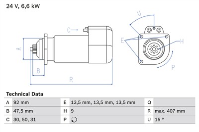 BOSCH 0 986 016 520 Číslo výrobce: 1652. EAN: 3165141152876.