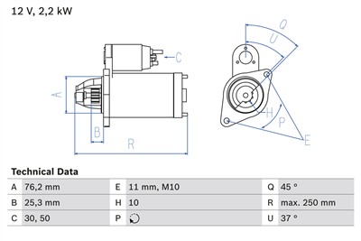 BOSCH 0 986 022 450 Číslo výrobce: 2245. EAN: 4047024275560.