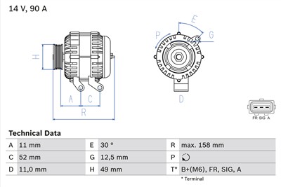 BOSCH 0 986 049 121 Číslo výrobce: 4912. EAN: 4047024415010.