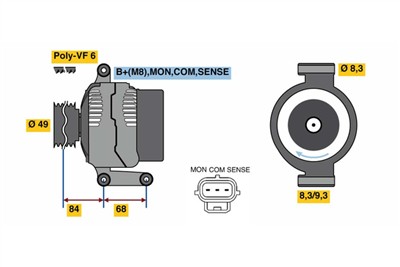 BOSCH 0 986 049 670 Číslo výrobce: 4967. EAN: 4047024645912.