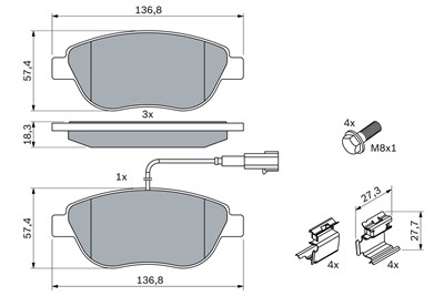 BOSCH 0 986 424 596 Číslo výrobce: BP338. EAN: 3165143776841.