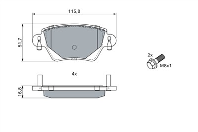 BOSCH 0 986 424 671 Číslo výrobce: BP387. EAN: 3165143777121.