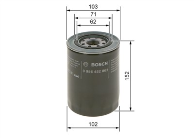 BOSCH 0 986 452 063 Číslo výrobce: P 2063. EAN: 3165143140918.