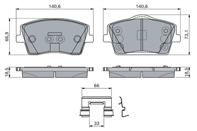 BOSCH 0 986 460 144 Číslo výrobce: BP2843. EAN: 4047026788297.