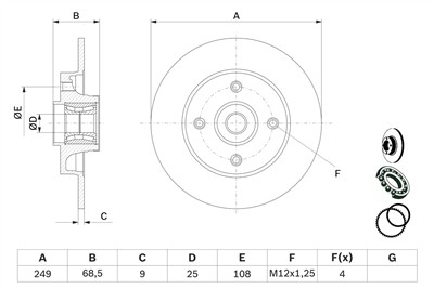 BOSCH 0 986 479 279 Číslo výrobce: BD1128. EAN: 4047024227170.