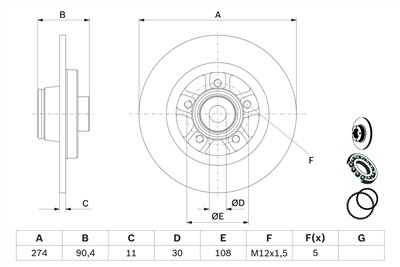 BOSCH 0 986 479 F30 Číslo výrobce: BD2775. EAN: 4047026254419.