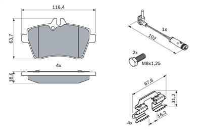 BOSCH 0 986 494 087 Číslo výrobce: BP997. EAN: 4047024130173.