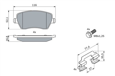 BOSCH 0 986 494 592 Číslo výrobce: BP936. EAN: 4047025360944.