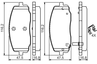 BOSCH 0 986 494 594 Číslo výrobce: BP974. EAN: 4047025361040.
