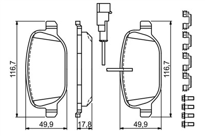 BOSCH 0 986 494 717 Číslo výrobce: BP1732. EAN: 4047025547611.
