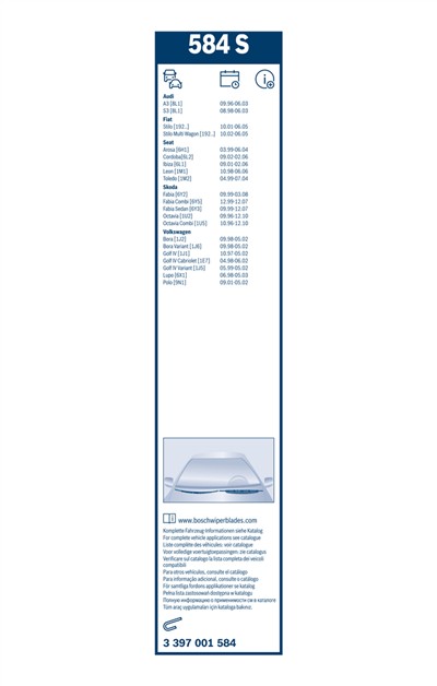 BOSCH 3 397 001 584 Číslo výrobce: 584S. EAN: 3165141095005.
