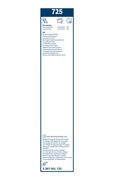 BOSCH 3 397 001 725 Číslo výrobce: 725. EAN: 3165143197103.
