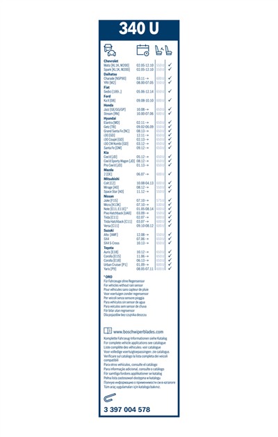 BOSCH 3 397 004 578 Číslo výrobce: 340 U. EAN: 3165143572863.