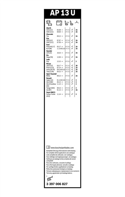 BOSCH 3 397 006 827 Číslo výrobce: AP 13 U. EAN: 4047025120456.