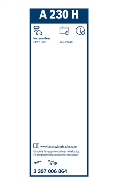 BOSCH 3 397 006 864 Číslo výrobce: A 230 H. EAN: 4047025243124.