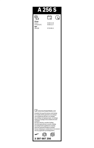 BOSCH 3 397 007 256 Číslo výrobce: A 256 S. EAN: 4047024160521.