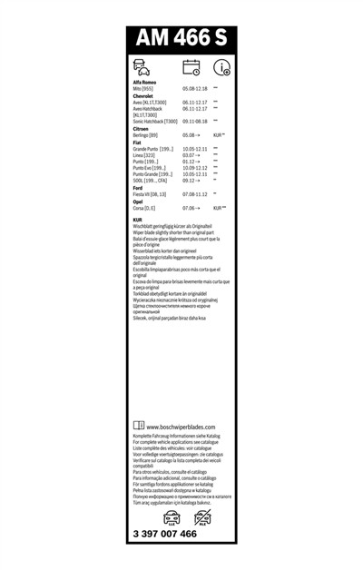 BOSCH 3 397 007 466 Číslo výrobce: AM 466 S. EAN: 4047024458581.