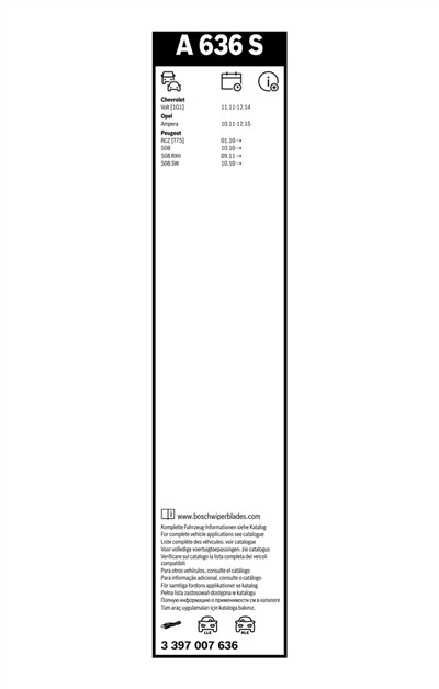 BOSCH 3 397 007 636 Číslo výrobce: A 636 S. EAN: 4047024878723.