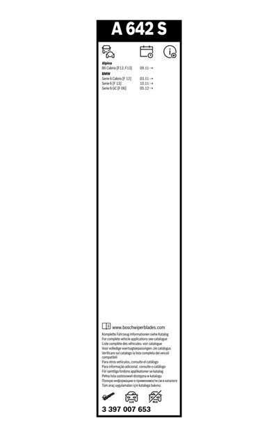 BOSCH 3 397 007 653 Číslo výrobce: A 642 S. EAN: 4047024857940.