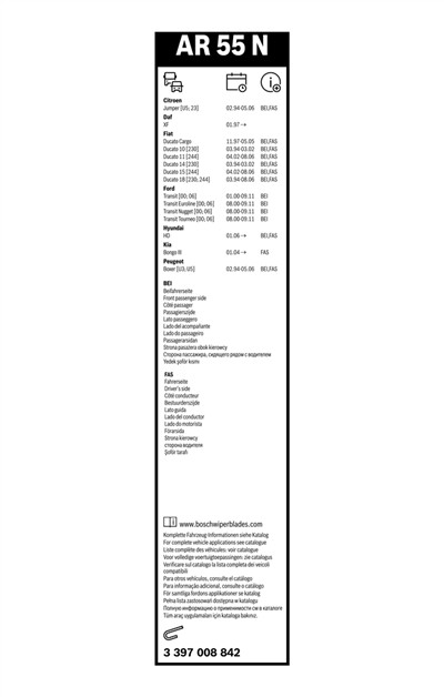 BOSCH 3 397 008 842 Číslo výrobce: AR 55 N. EAN: 4047024784529.