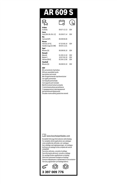 BOSCH 3 397 009 776 Číslo výrobce: AR 609 S. EAN: 4047024784475.