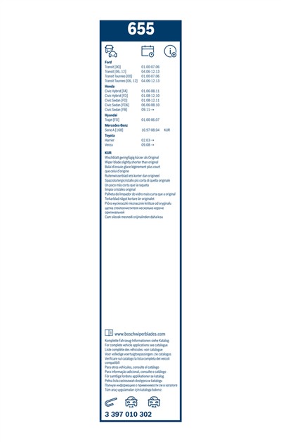 BOSCH 3 397 010 302 Číslo výrobce: 655. EAN: 4047024742529.